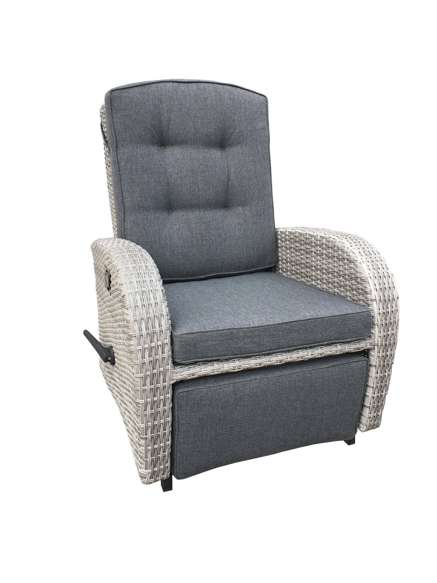 Bellevue Rocking & Reclining Set - Light Grey/Charcoal