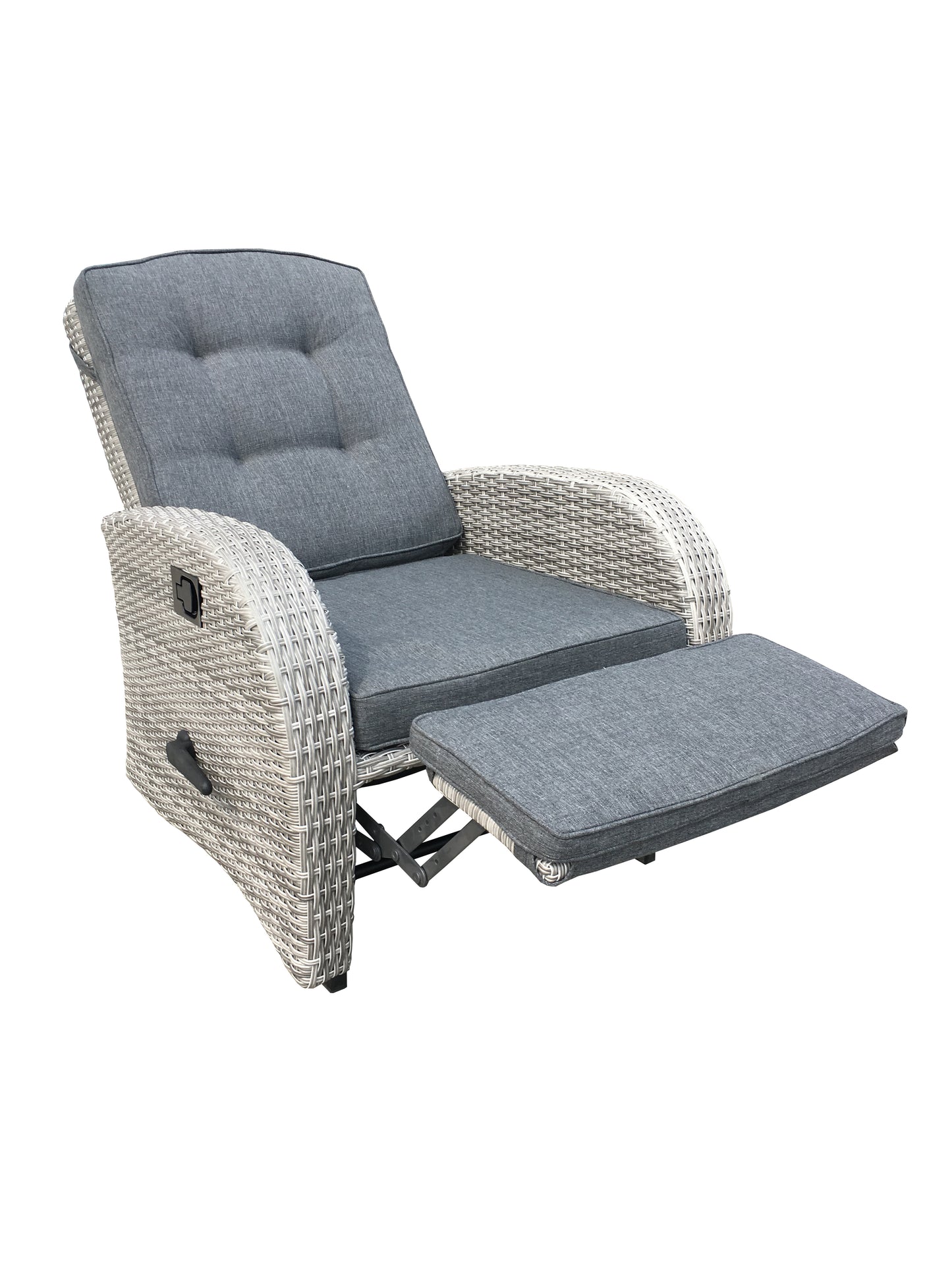 Bellevue Rocking & Reclining Set - Light Grey/Charcoal