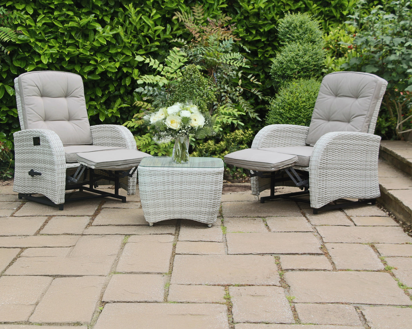 Bellevue Rocking & Reclining Set - Natural/Cappuccino