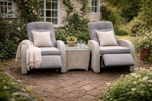 Bellevue Rocking & Reclining Set - Natural/Cappuccino