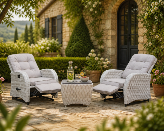 Bellevue Rocking & Reclining Set - Natural/Cappuccino