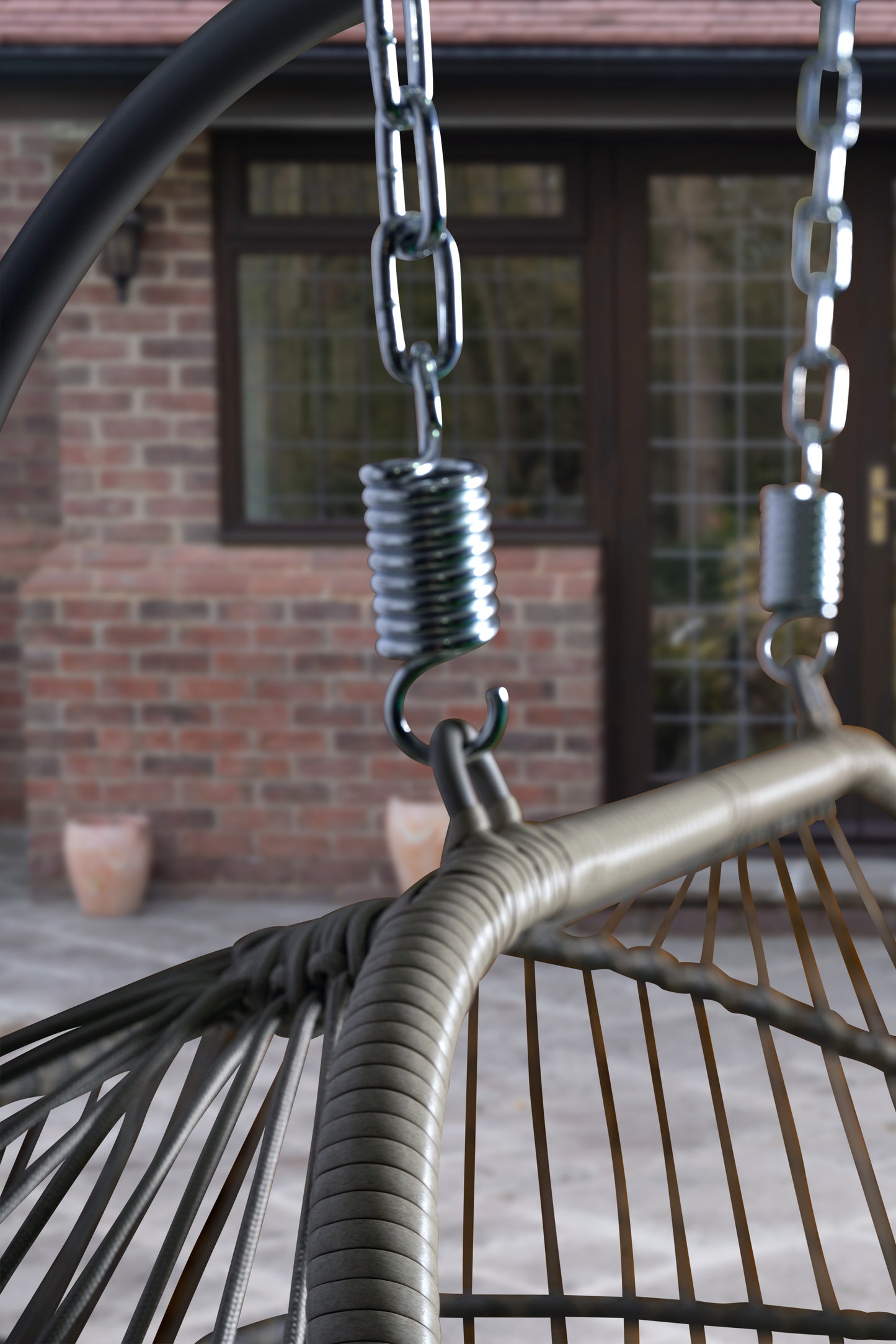 Eleanor Double Folding Hanging Chair with Cover - Natural/Cappuccino