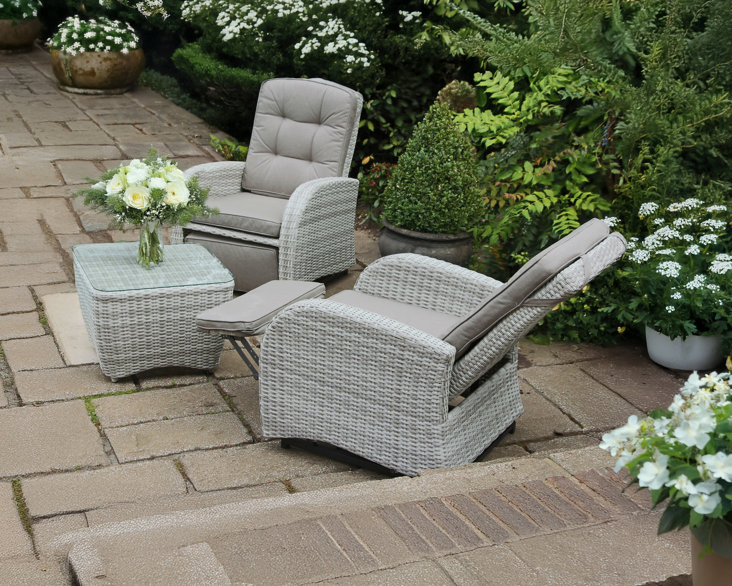 Bellevue Rocking & Reclining Set - Natural/Cappuccino