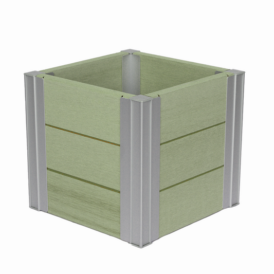 Winawood Wood Effect Small Cube Planter - Duck Egg Green