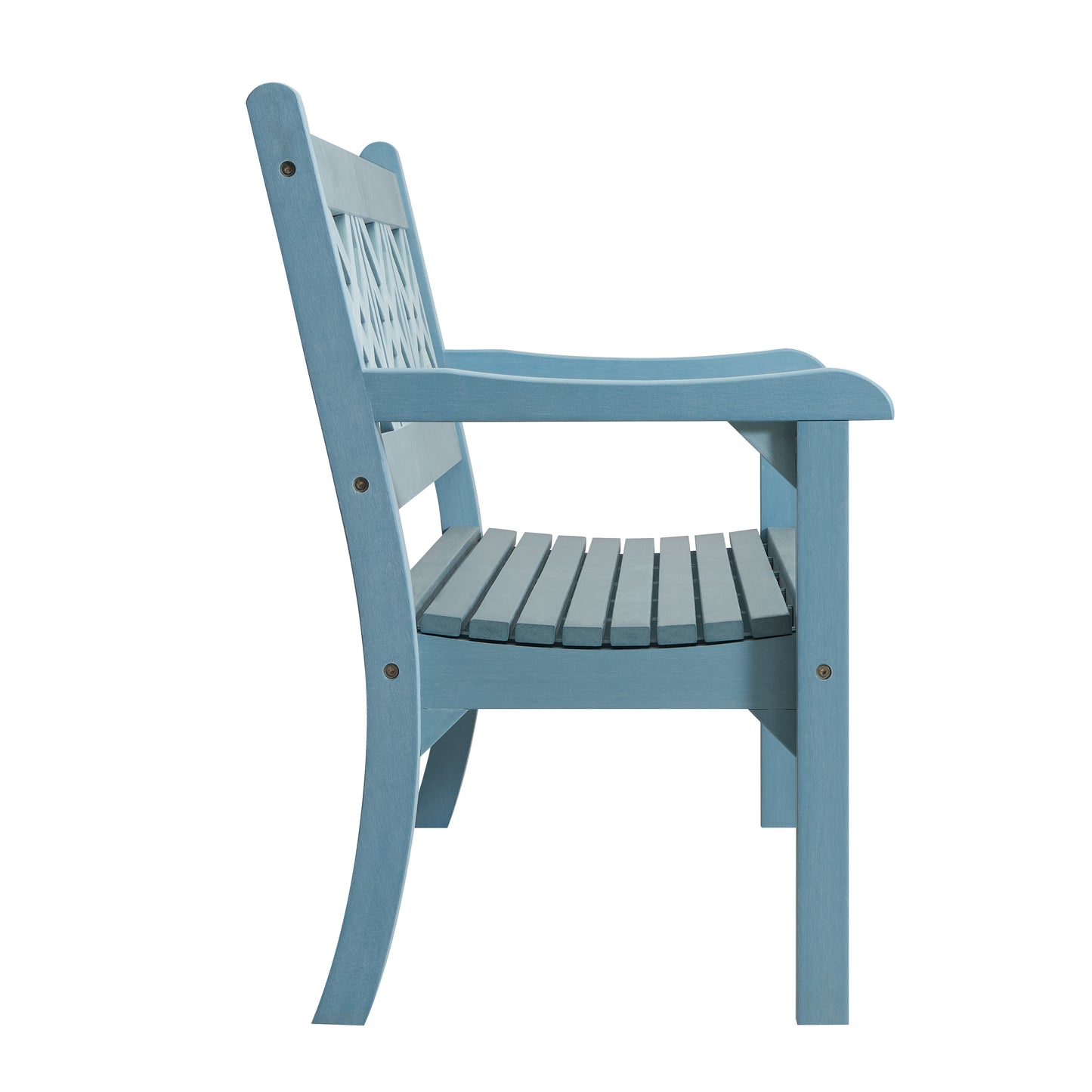 Winawood Speyside 3 Seater Wood Effect Bench - Powder Blue