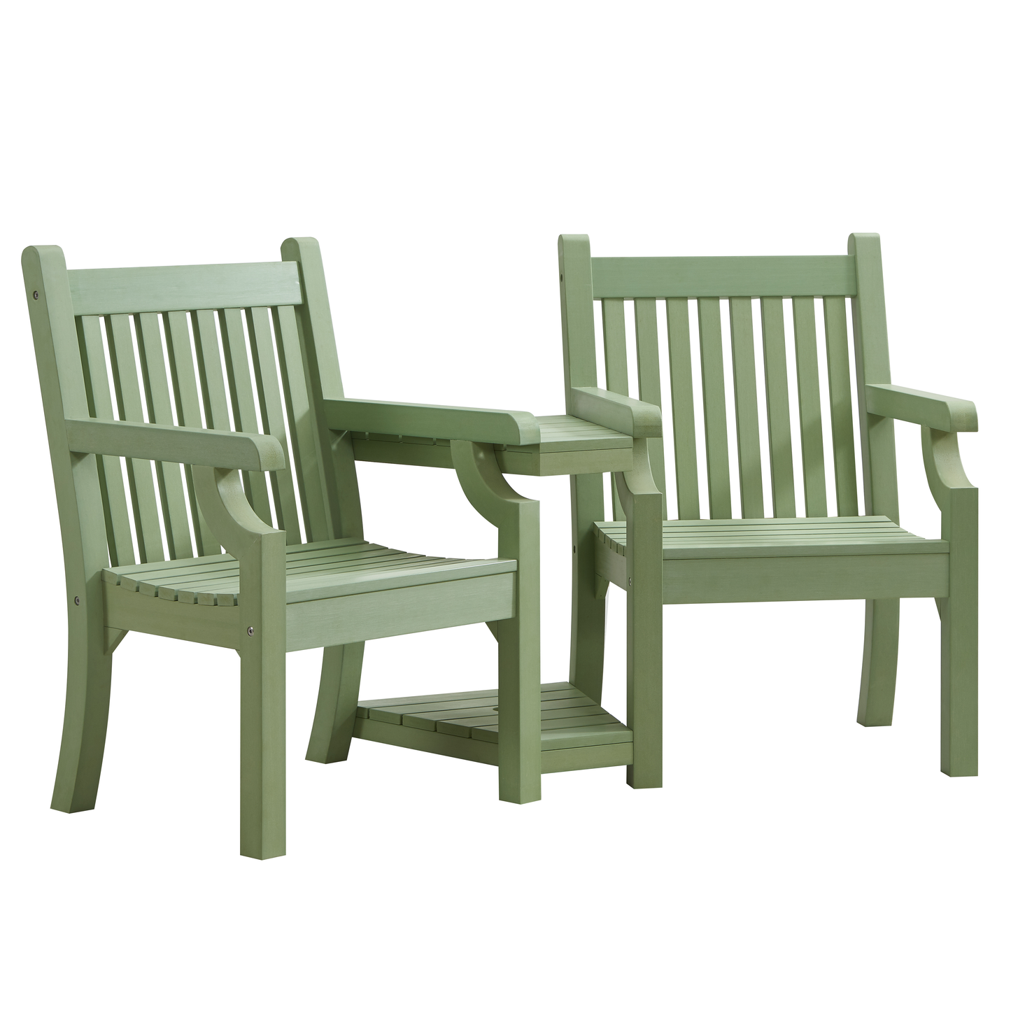 Winawood Sandwick Wood Effect Love Seat - Duck Egg Green