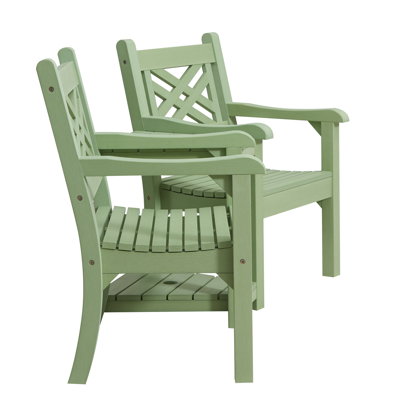 Winawood Speyside Wood Effect Love Seat - Duck Egg Green