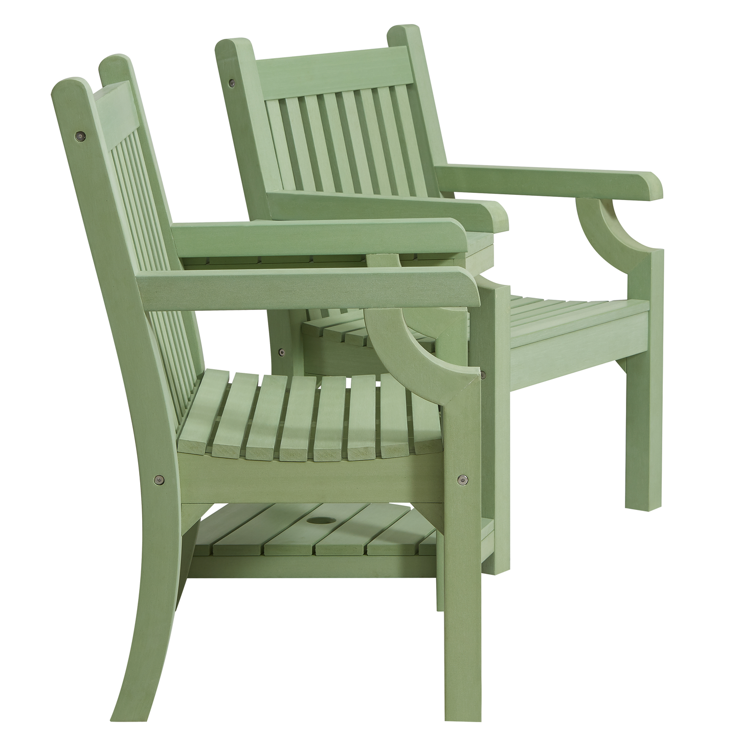 Winawood Sandwick Wood Effect Love Seat - Duck Egg Green