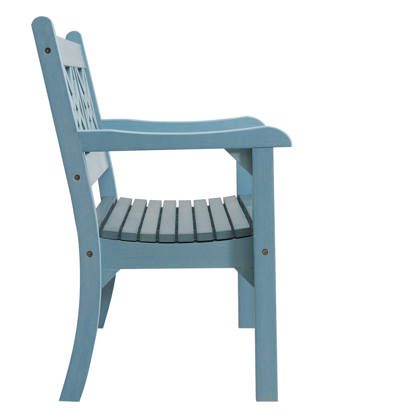 Winawood Speyside 2 Seater Wood Effect Bench - Powder Blue