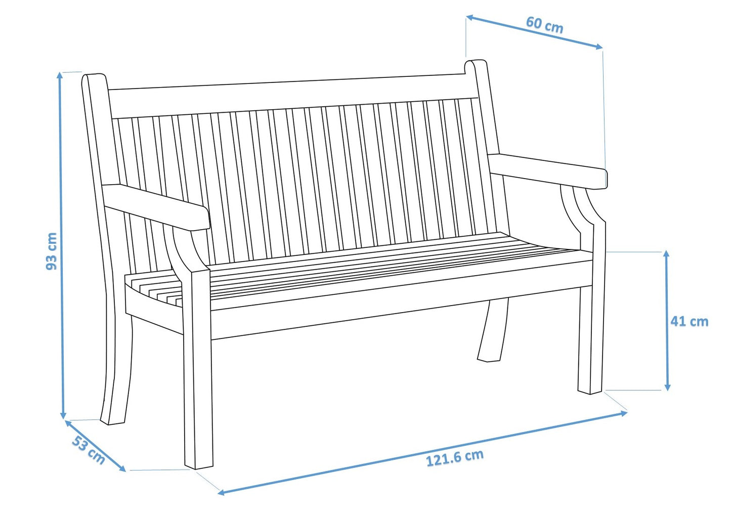 Bundle: Sandwick 2 Seater Bench + Bespoke Cushion - New teak