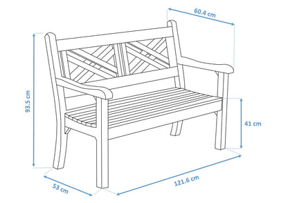 Bundle: Speyside 2 Seater Bench + Bespoke Cushion - New Teak