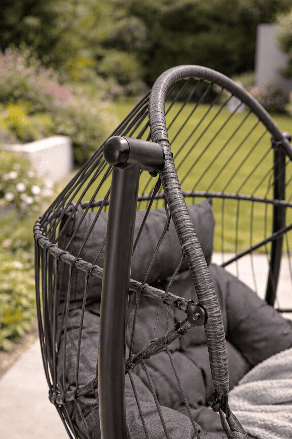 Orbit 360° Swivel & Rocking Garden Egg Chair - Grey