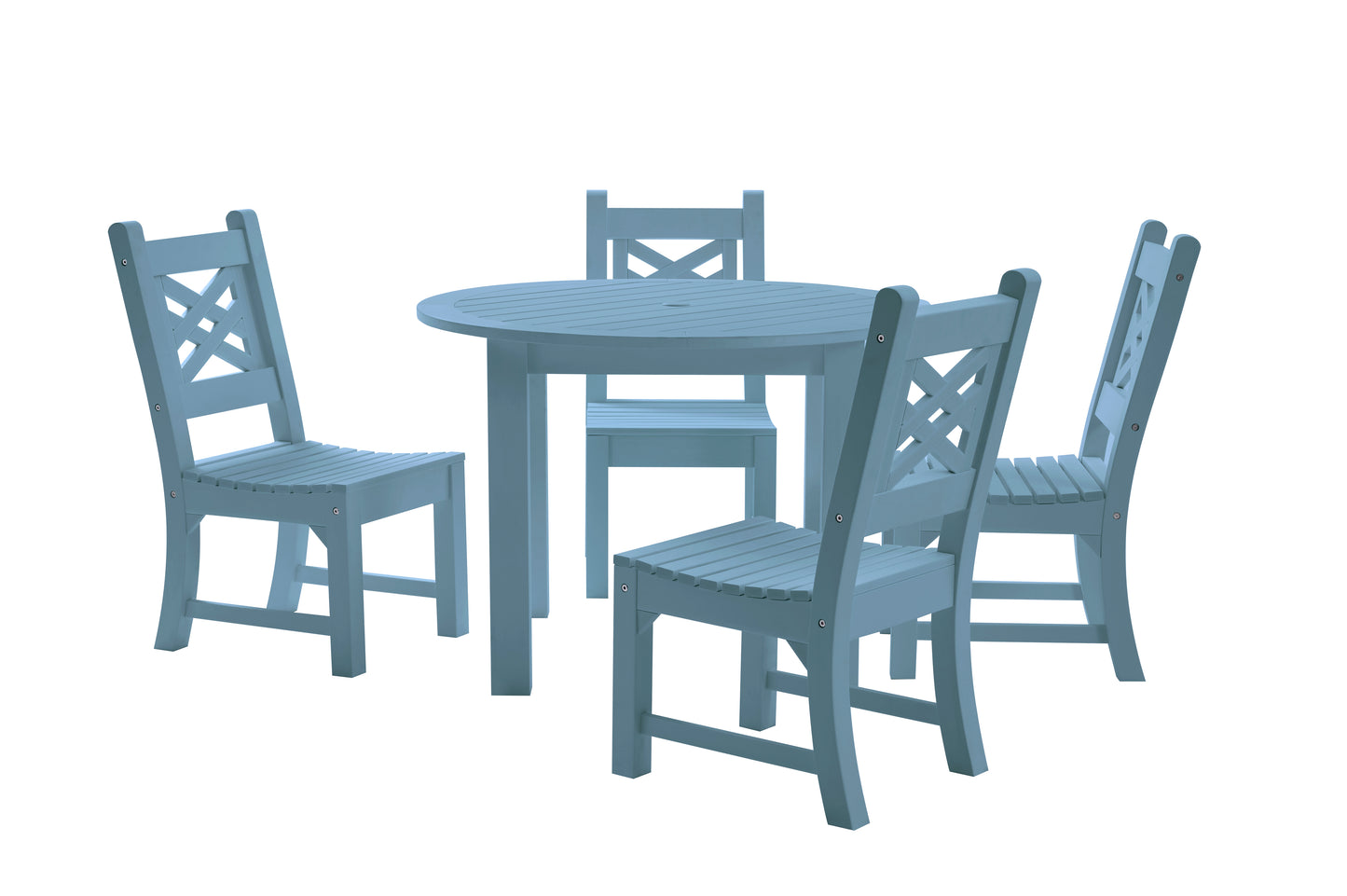 Winawood Wood Effect Round Dining Table - L110cm x D110cm x H76cm
