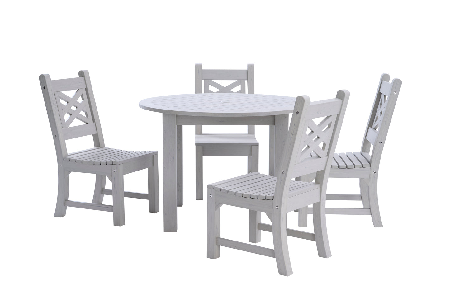 Winawood Wood Effect Round Dining Table - L110cm x D110cm x H76cm