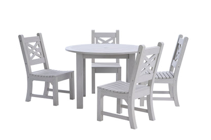 Winawood Wood Effect Round Dining Table - L110cm x D110cm x H76cm