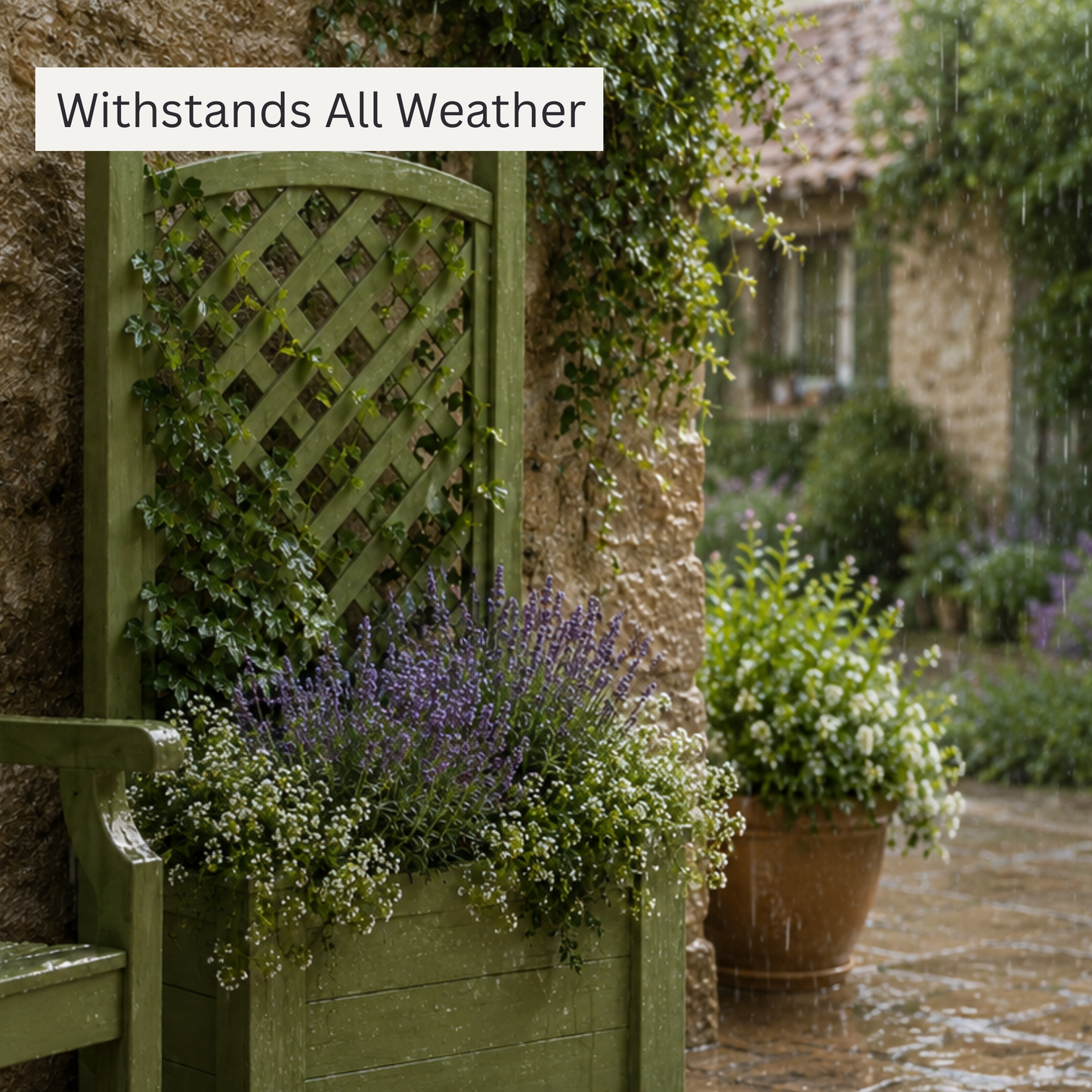Winawood Blenheim Raised Rectangular Planter with Trellis