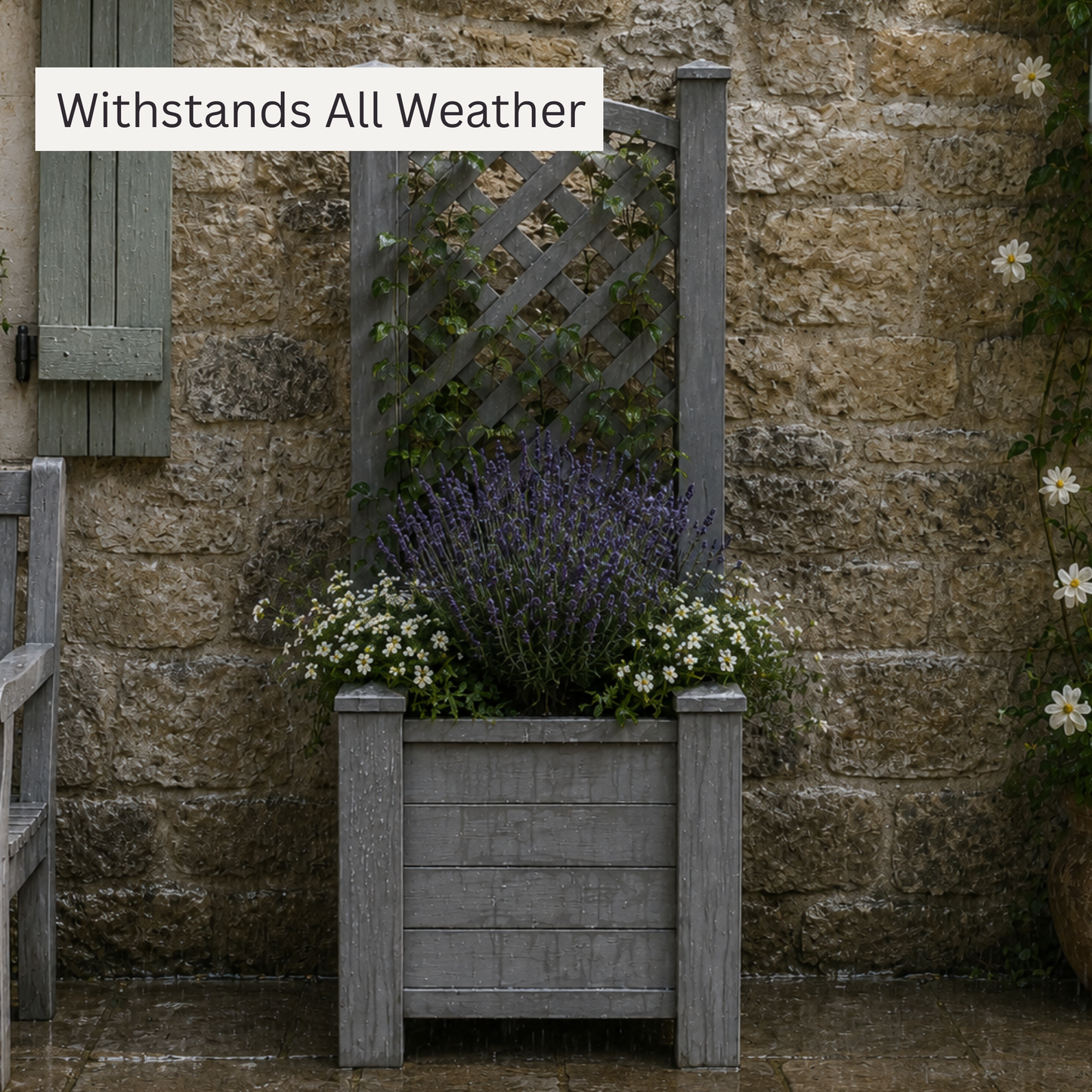 Winawood Blenheim Raised Square Planter with Trellis