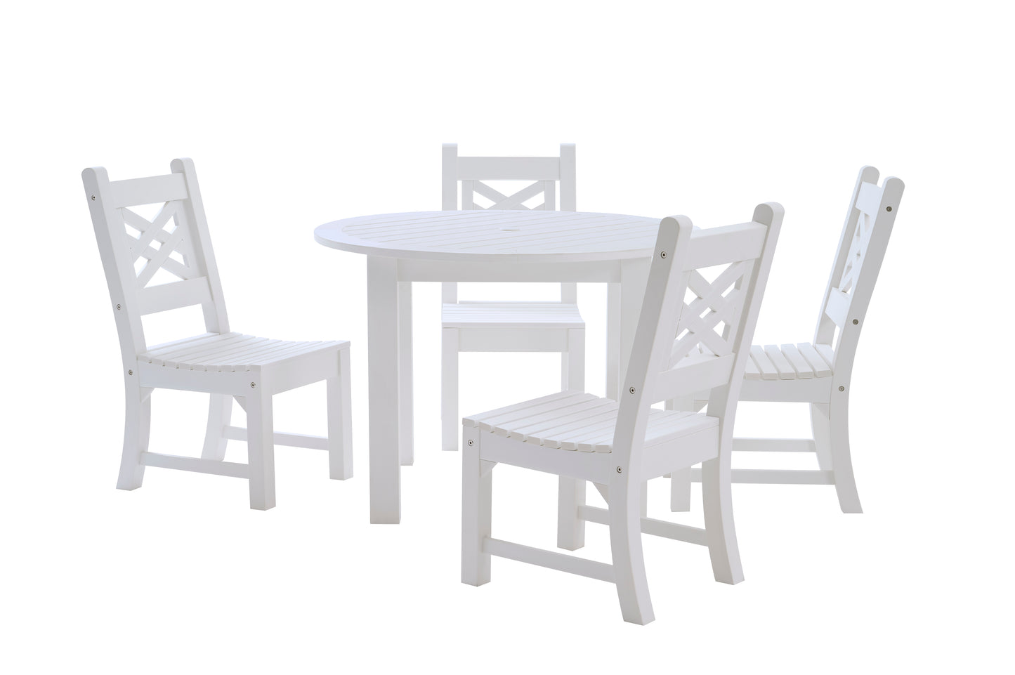 Winawood Wood Effect Round Dining Table - L110cm x D110cm x H76cm