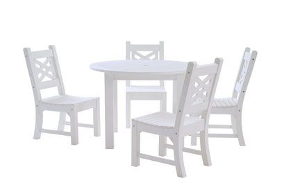 Winawood Wood Effect Round Dining Table - L110cm x D110cm x H76cm