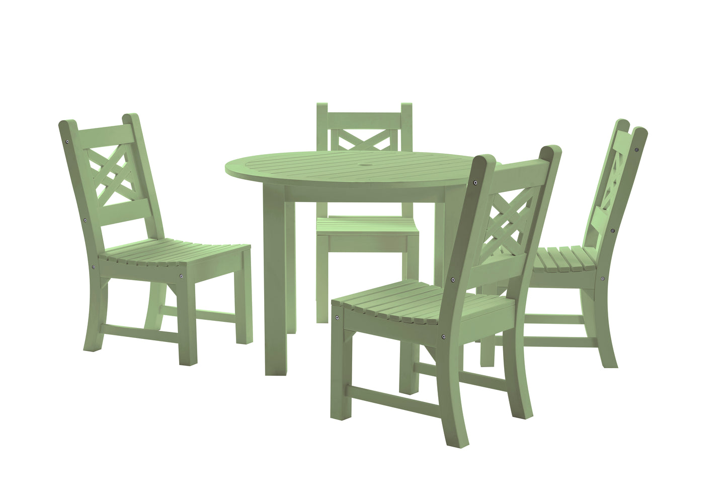 Winawood Wood Effect Round Dining Table - L110cm x D110cm x H76cm
