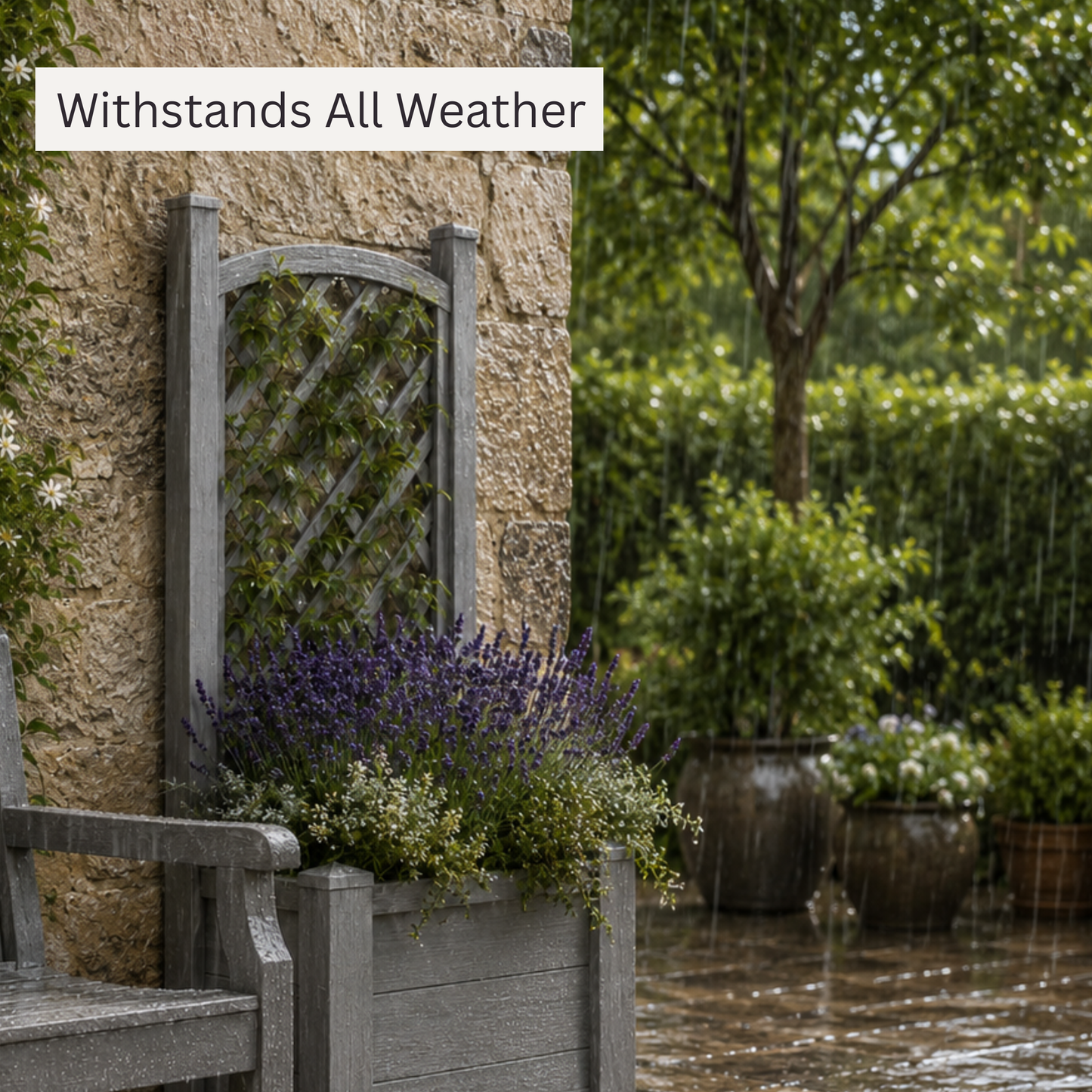 Winawood Blenheim Raised Rectangular Planter with Trellis