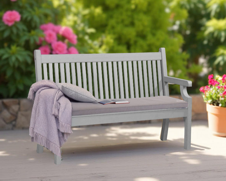 Bundle: Sandwick 2 Seater Bench + Bespoke Cushion - Stone Grey