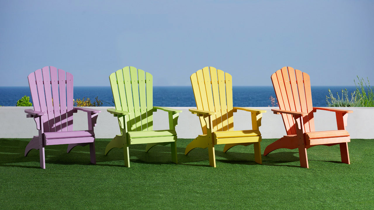 Adirondack chairs, garden furniture, zero maintenance outdoor furniture