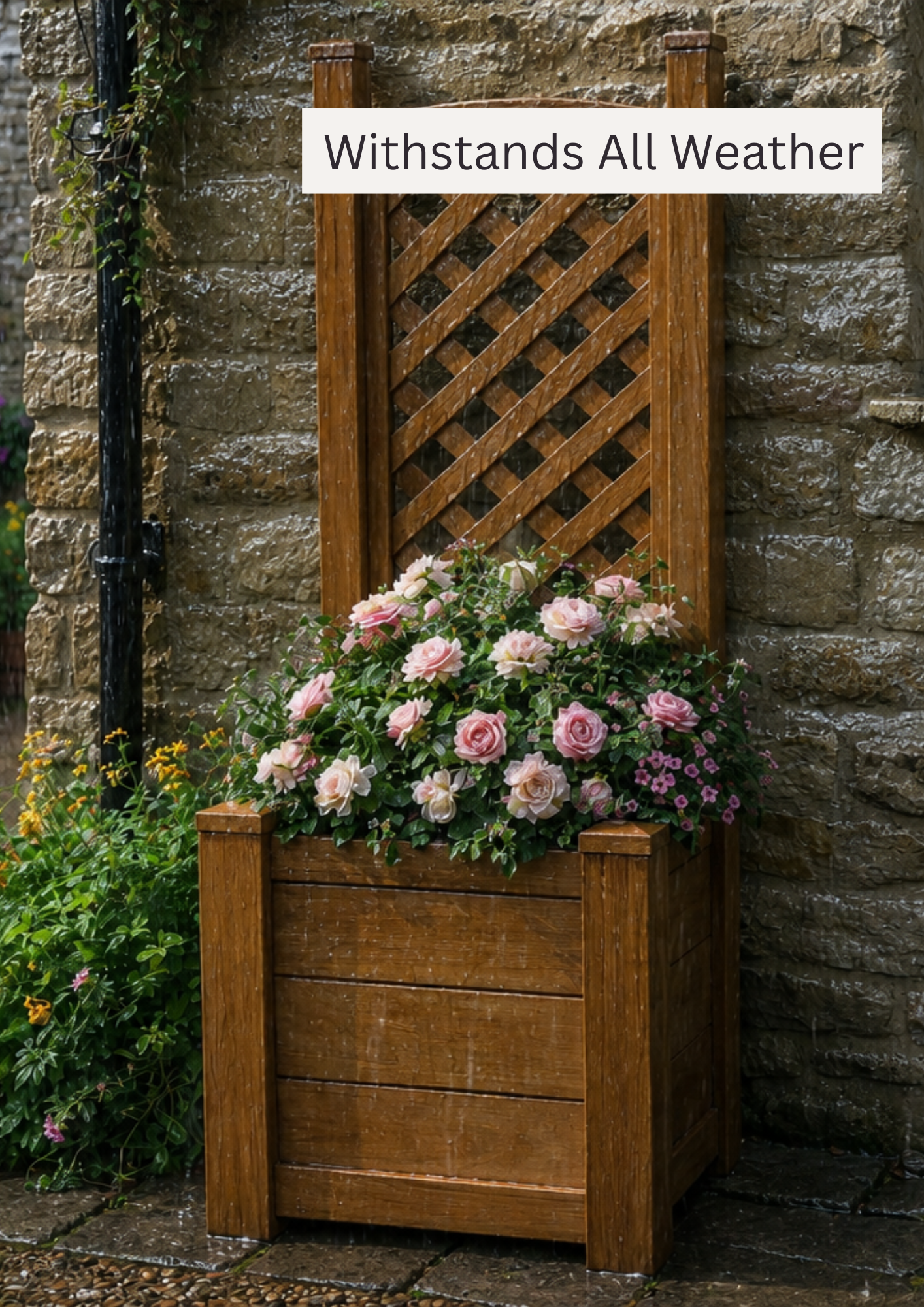 Winawood Blenheim Square Planter with Trellis