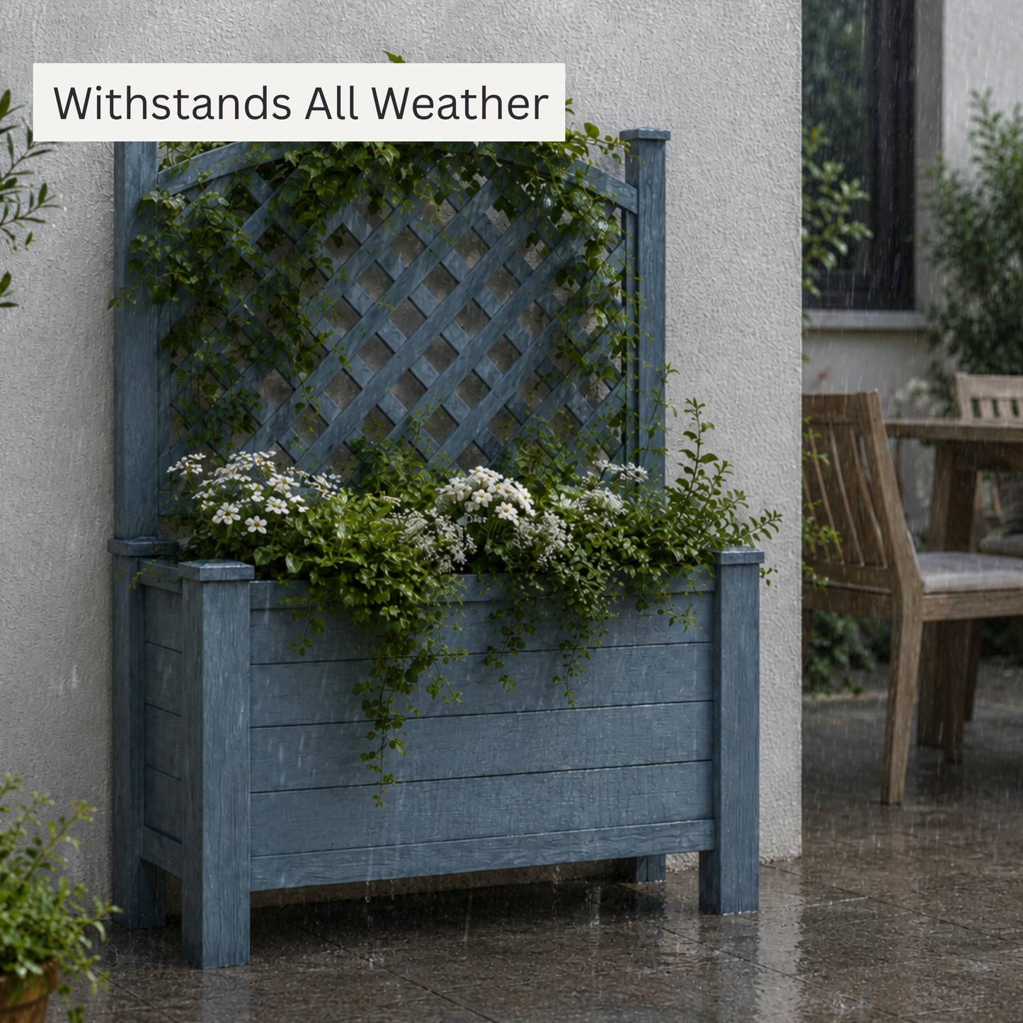 Winawood Blenheim Raised Large Rectangular Planter With Trellis