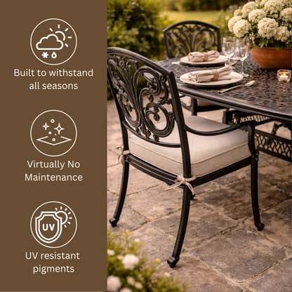 Cast Aluminium 6 Seater Oval Dining Set
