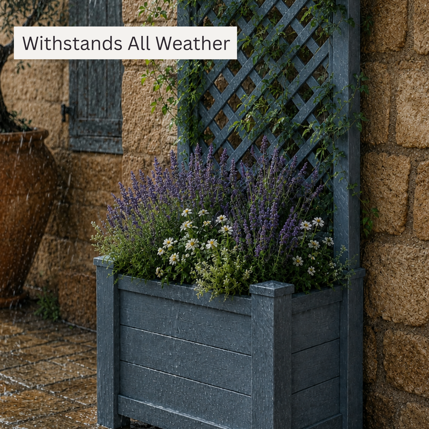 Winawood Blenheim Rectangular Planter with Trellis