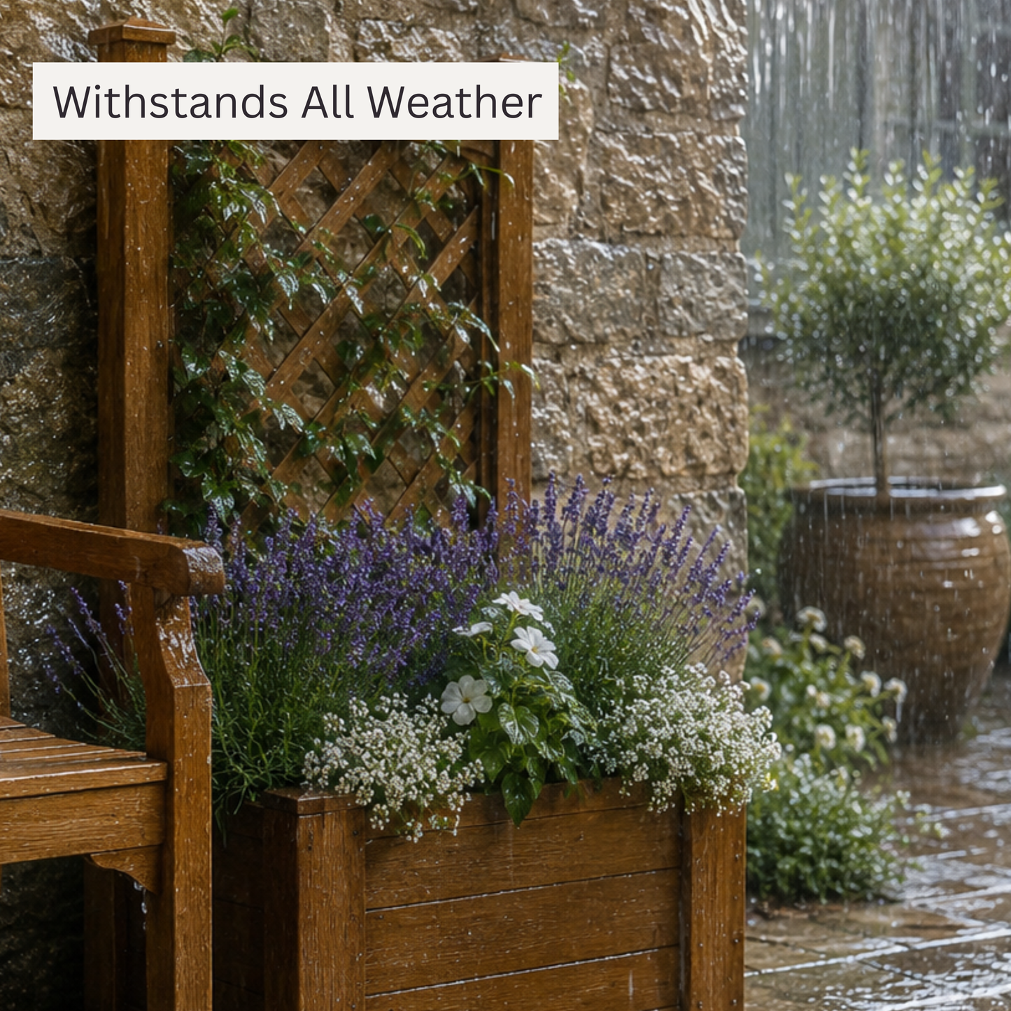 Winawood Blenheim Raised Rectangular Planter with Trellis