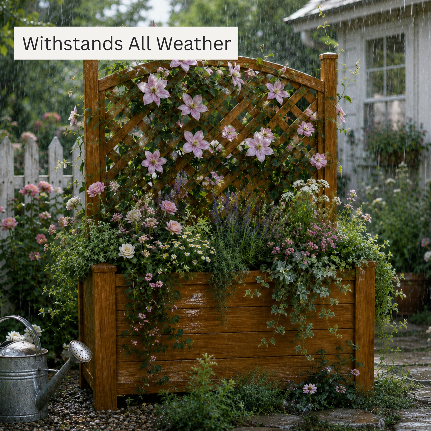 Winawood Blenheim Raised Large Rectangular Planter With Trellis