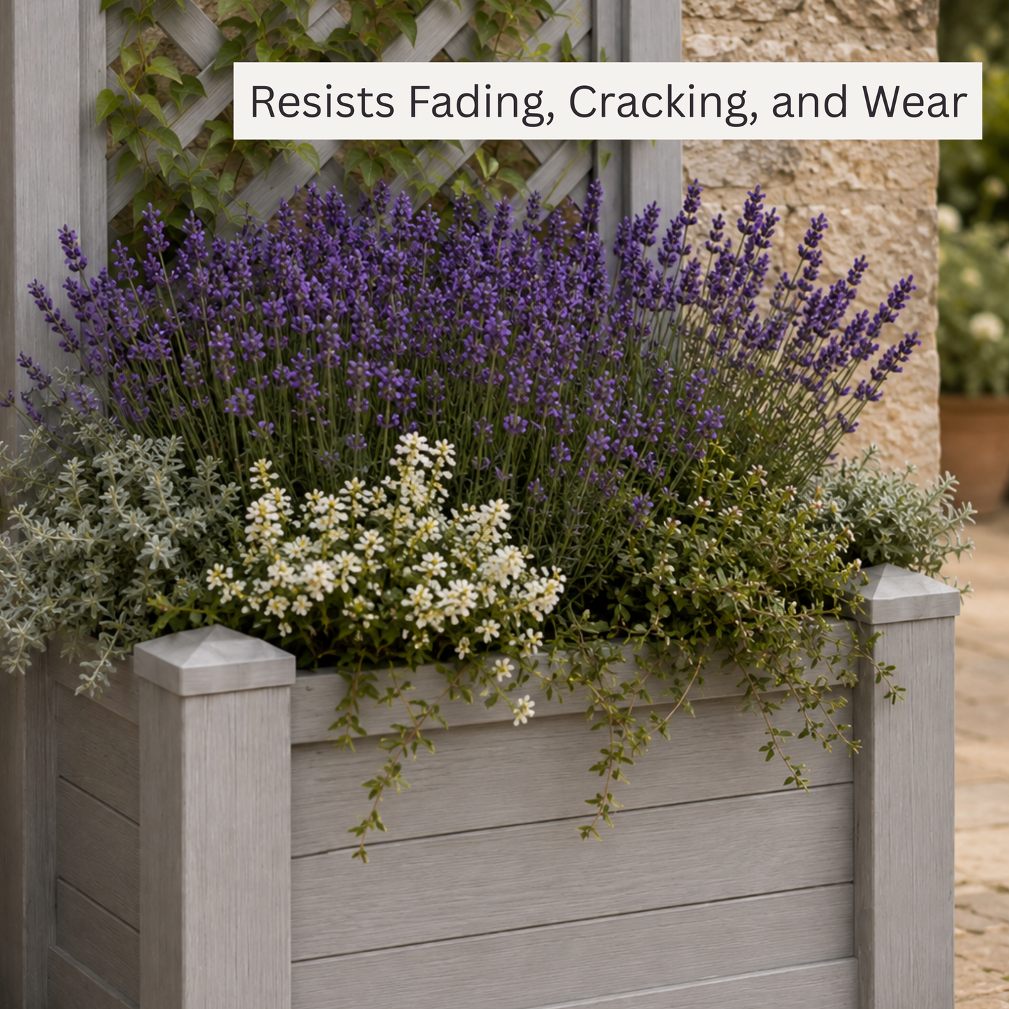 Winawood Blenheim Raised Rectangular Planter with Trellis