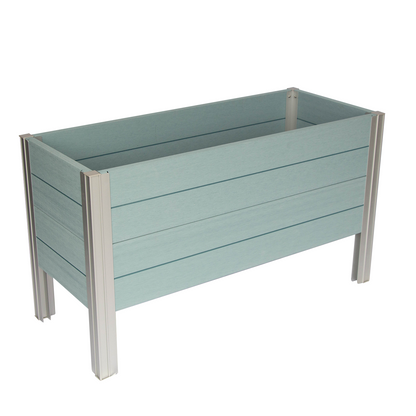 Winawood Wood Effect Rectangular Raised Planter - Powder Blue