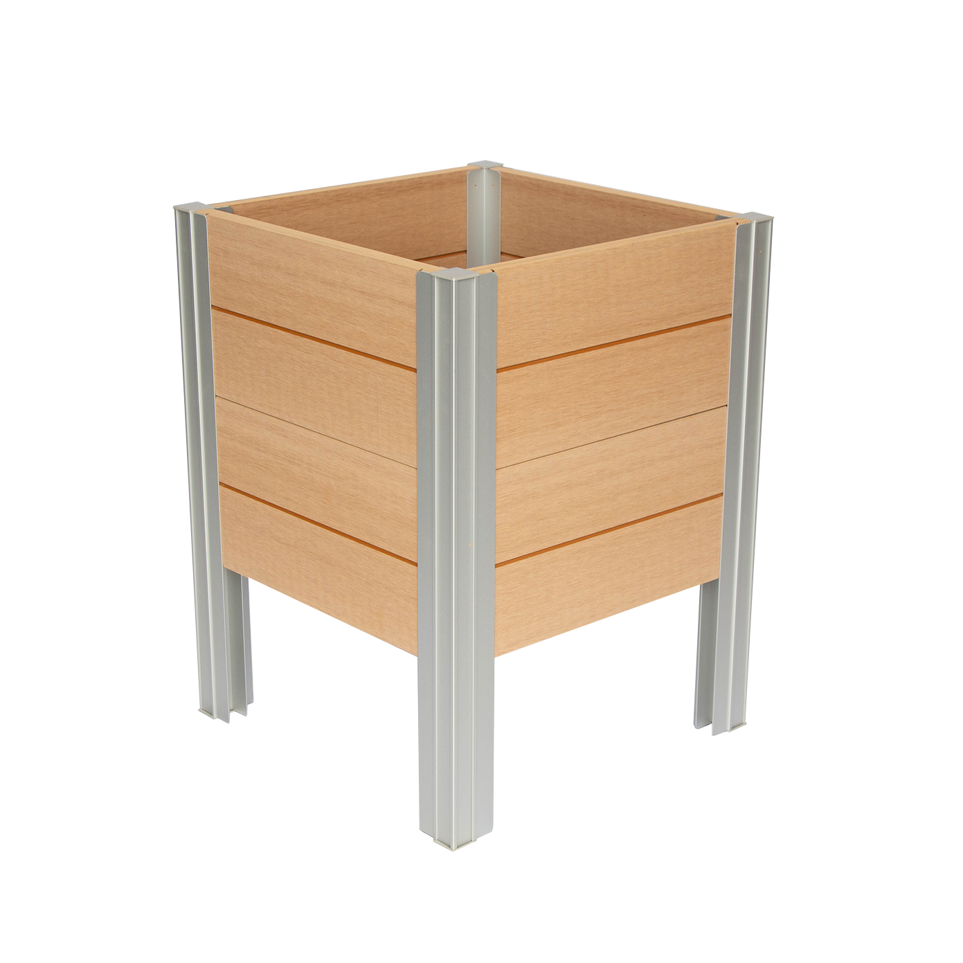 Winawood Wood Effect Square Raised Planter - New Teak