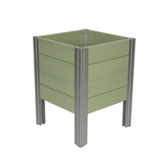 Winawood Wood Effect Square Raised Planter - Duck Egg Green