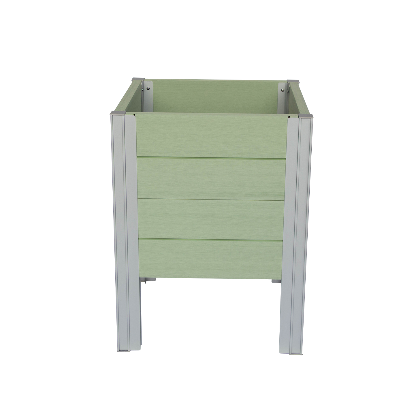 Winawood Wood Effect Square Raised Planter - Duck Egg Green