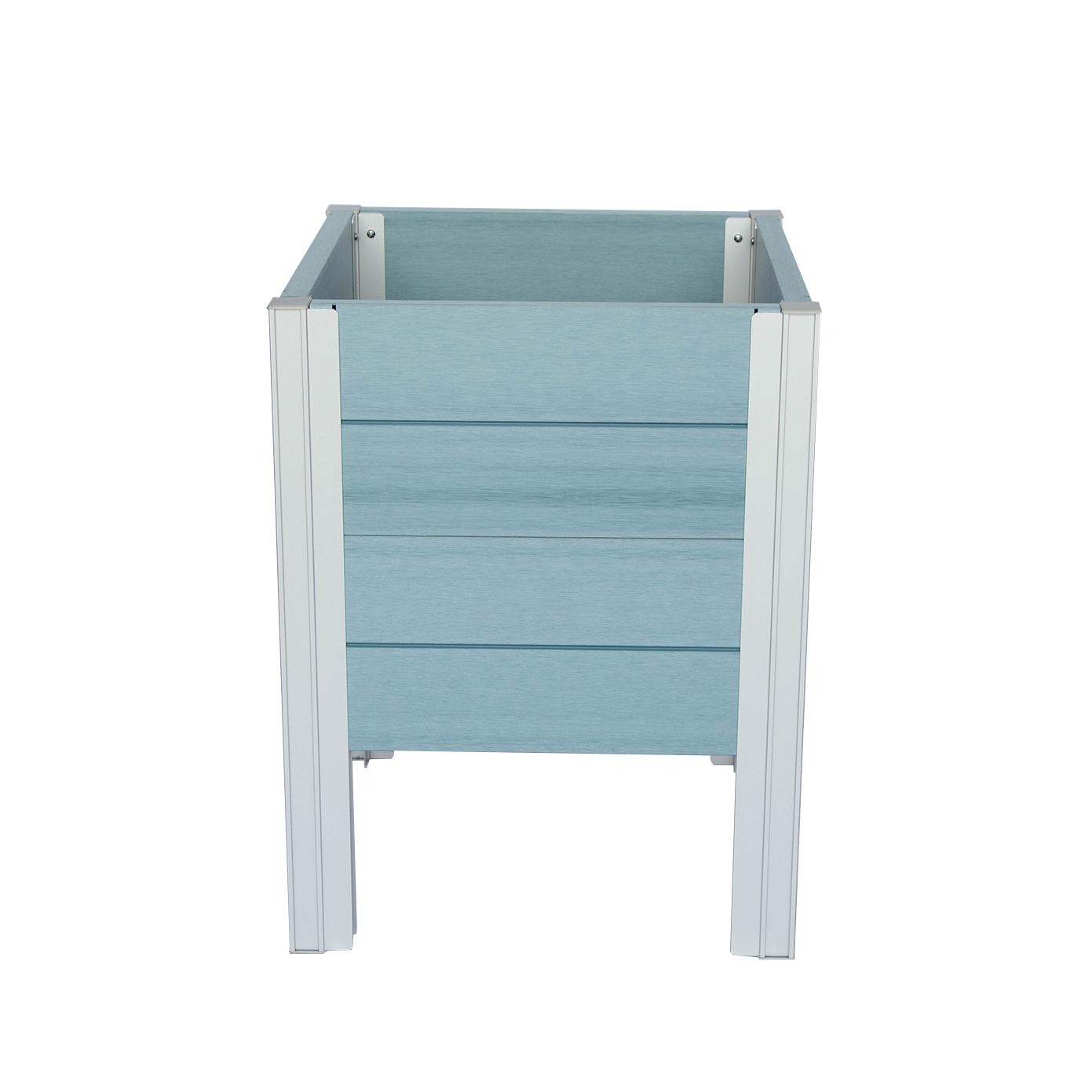 Winawood Wood Effect Square Raised Planter - Powder Blue