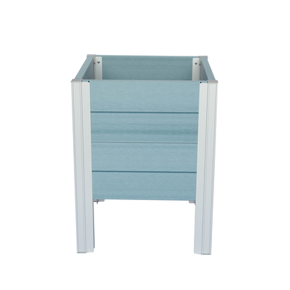 Winawood Wood Effect Square Raised Planter - Powder Blue