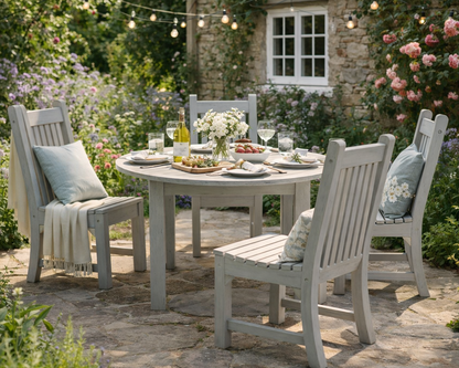 Winawood Wood Effect Round Dining Table - L110cm x D110cm x H76cm