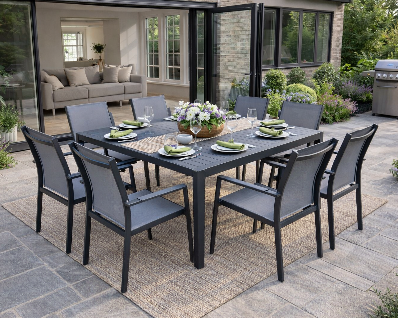 Capri Extending 6 to 8 Dining Set - Light Grey