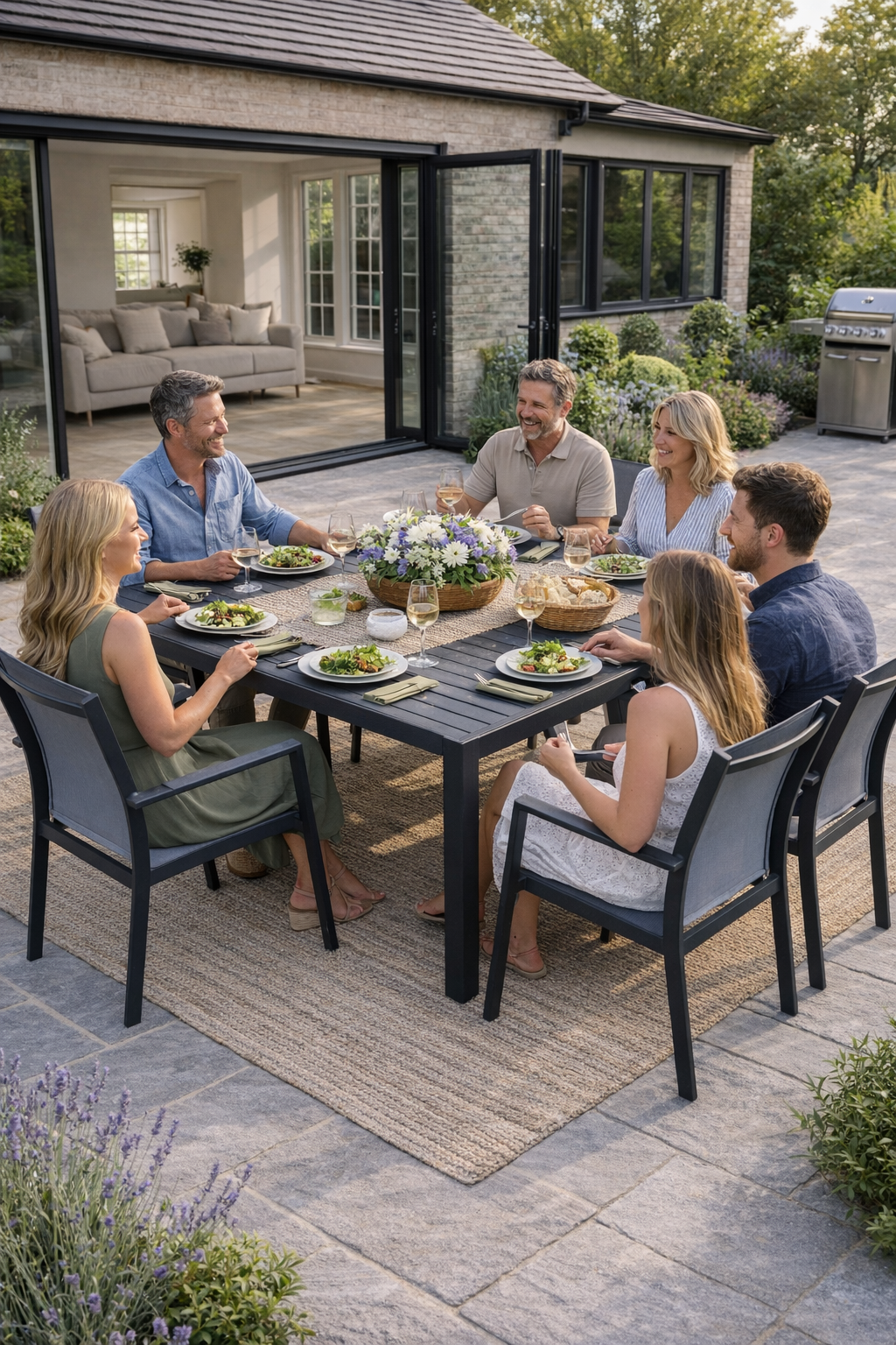 Capri Extending 6 to 8 Dining Set - Light Grey