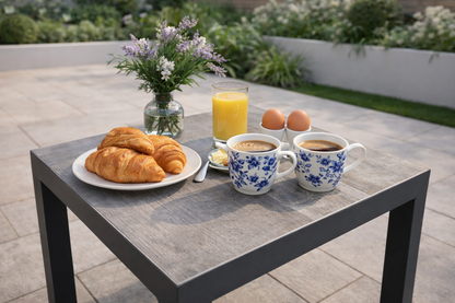 Camilla Reclining Bistro Set - Charcoal / Grey