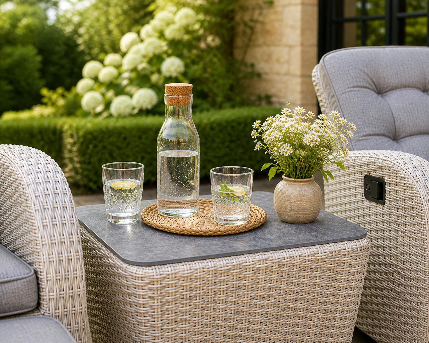 Bellevue Rocking & Reclining Set - Natural/Cappuccino