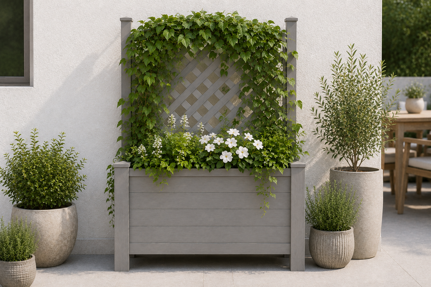 Winawood Blenheim Raised Large Rectangular Planter With Trellis