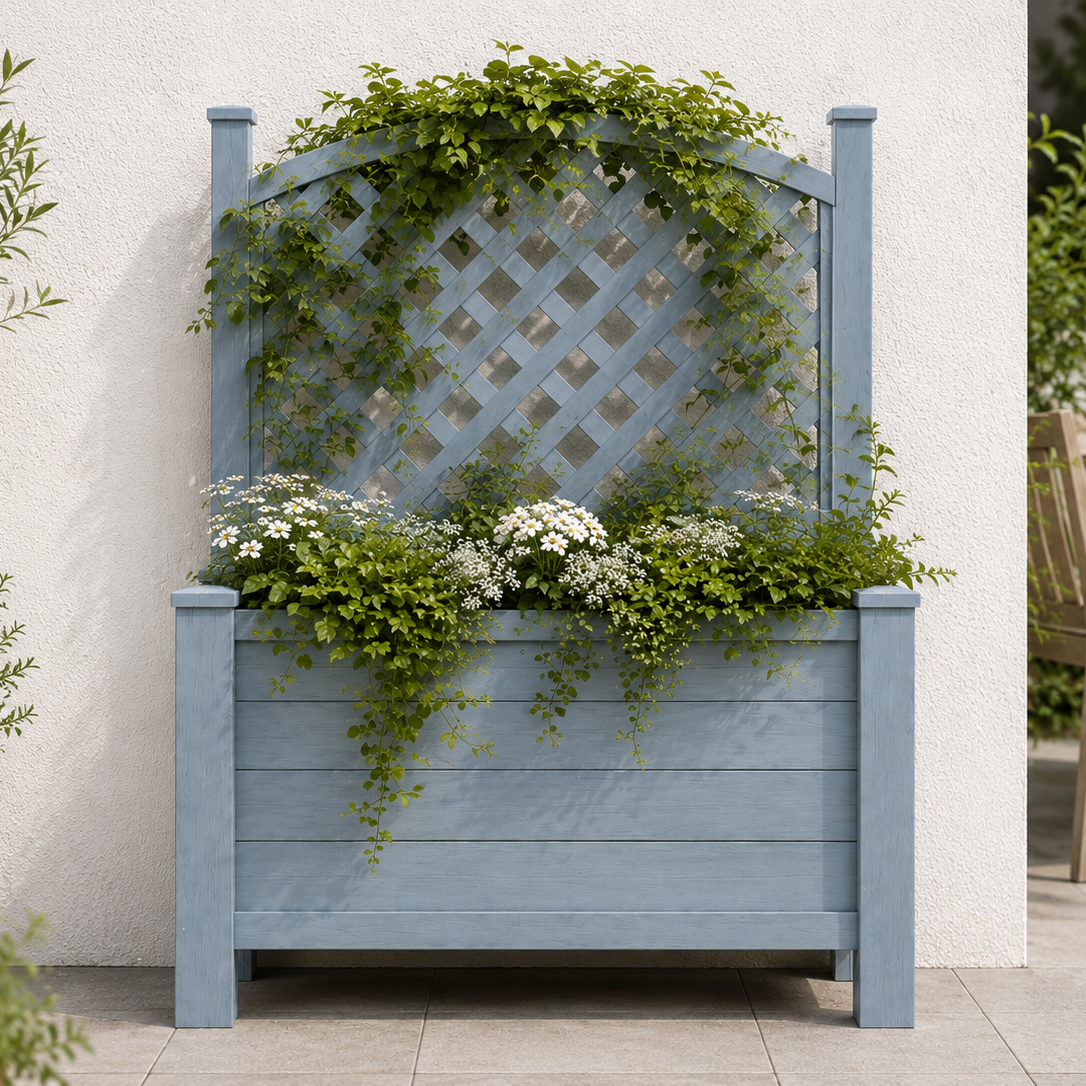 Winawood Blenheim Raised Large Rectangular Planter With Trellis