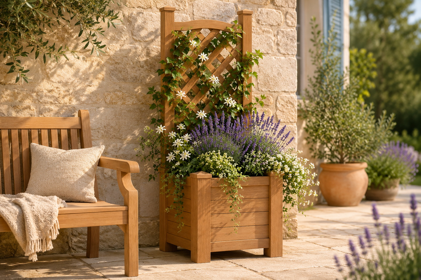 Winawood Blenheim Raised Square Planter with Trellis
