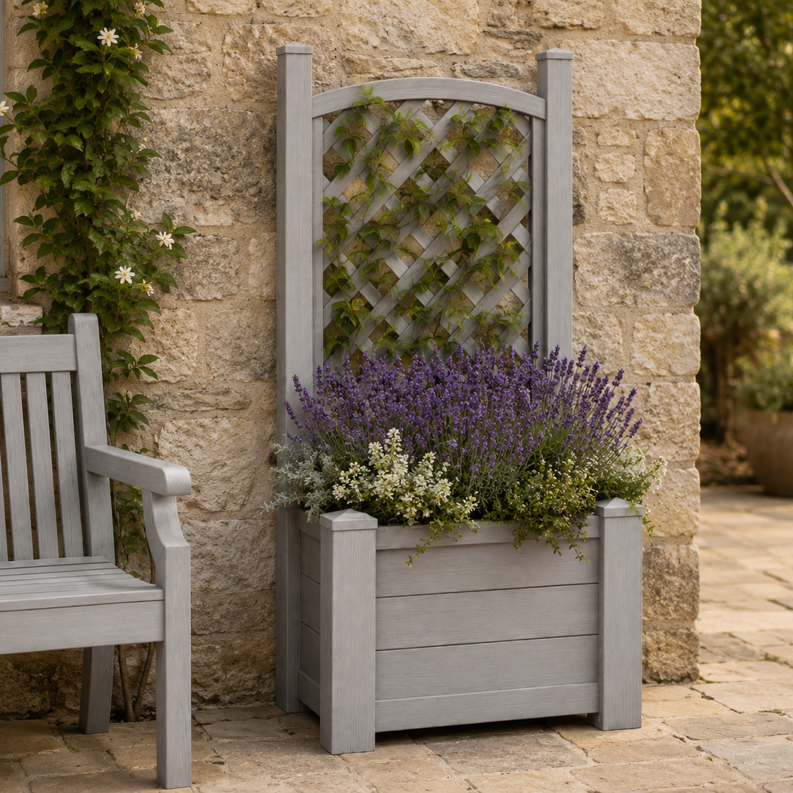 Winawood Blenheim Rectangular Planter with Trellis