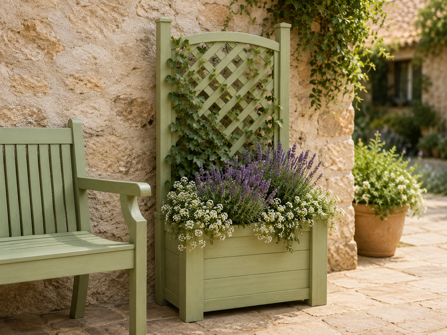 Winawood Blenheim Rectangular Planter with Trellis